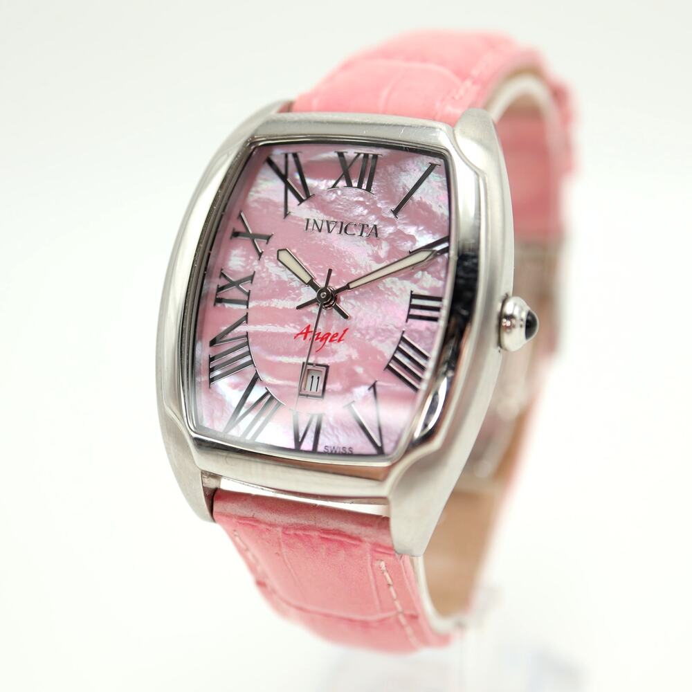 Invicta Angel Swiss Made Sapphire Crystal 33mm Pink MOP Watch with New Battery